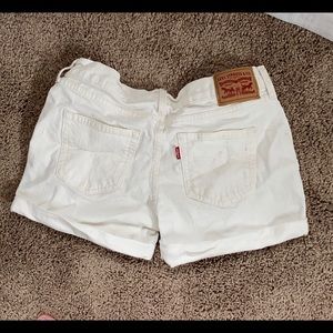 Levi's white denim shorts